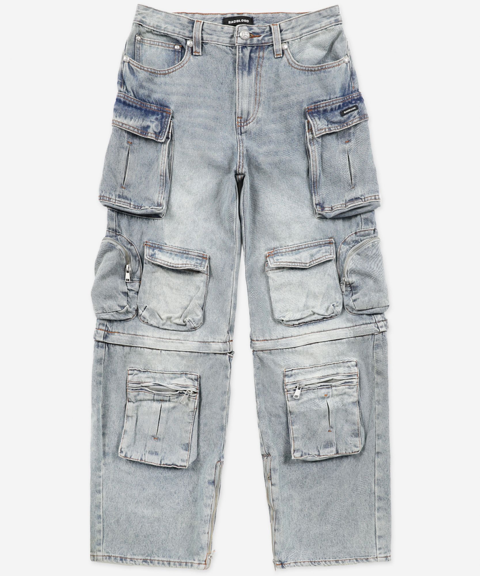 ◆BADBLOOD◆ Bonnie Denim Cargo Slim Jeans Black w-dnm23-016 MUSINSA | BADBLOOD Bonnie Denim Convertible Cargo Pants