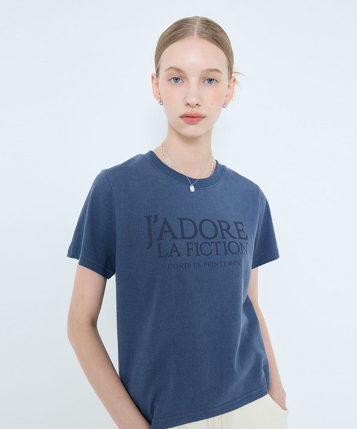 라티젠(LARTIGENT) L4 PIGMENT JADORE T-SHIRT(NAVY)