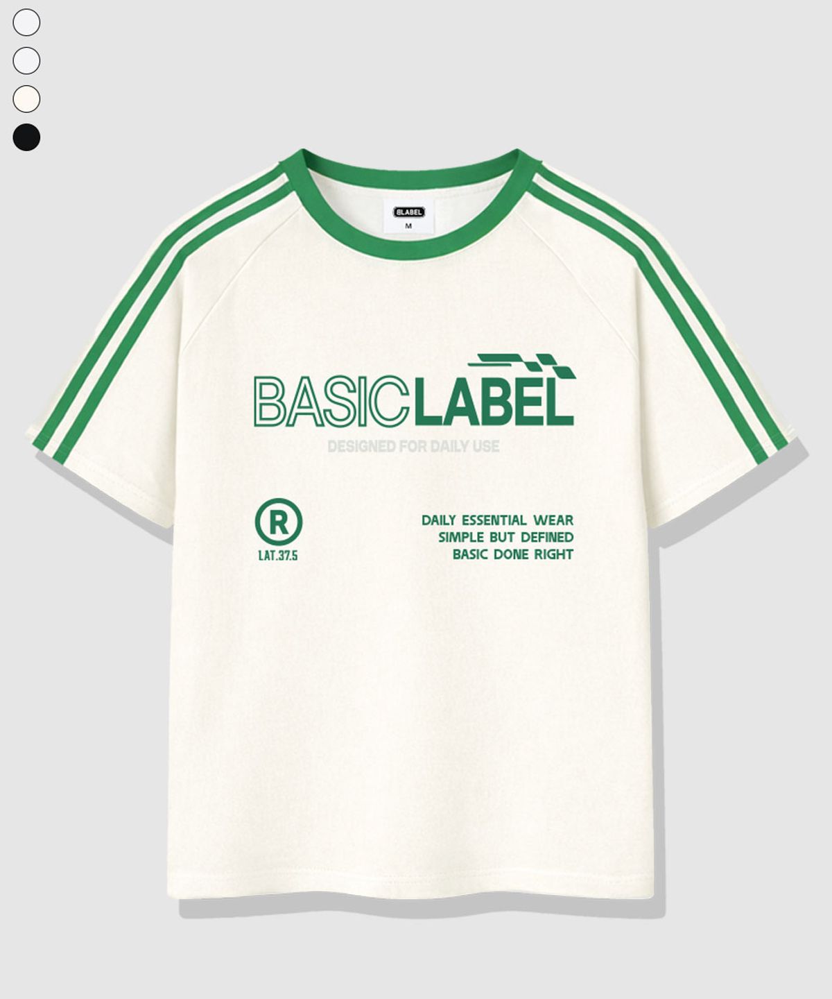 베이직라벨(BASIC LABEL) Standard Oversized fit track short-sleeved T-shirt 4 Color [BLSE_3003]