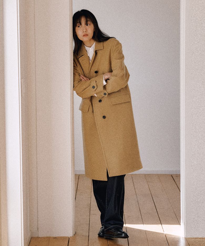 WOOL CASHMERE SINGLE COAT CAMEL