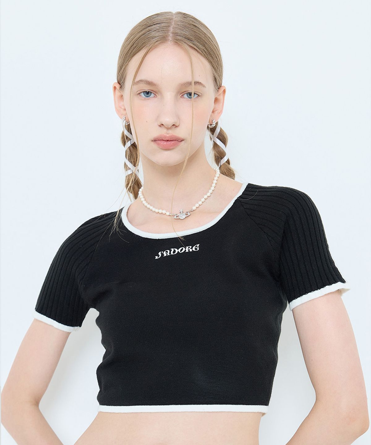 라티젠(LARTIGENT) L4 LINE CROP KNIT(BLACK)