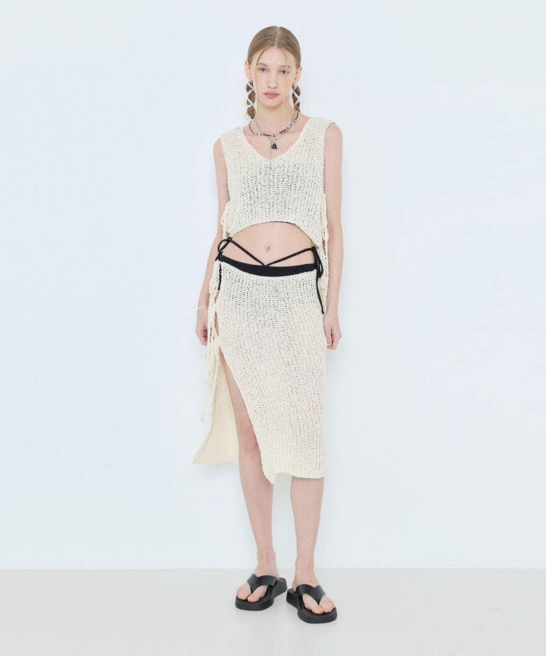 L4 KNIT COVER UP SET(CREAM)