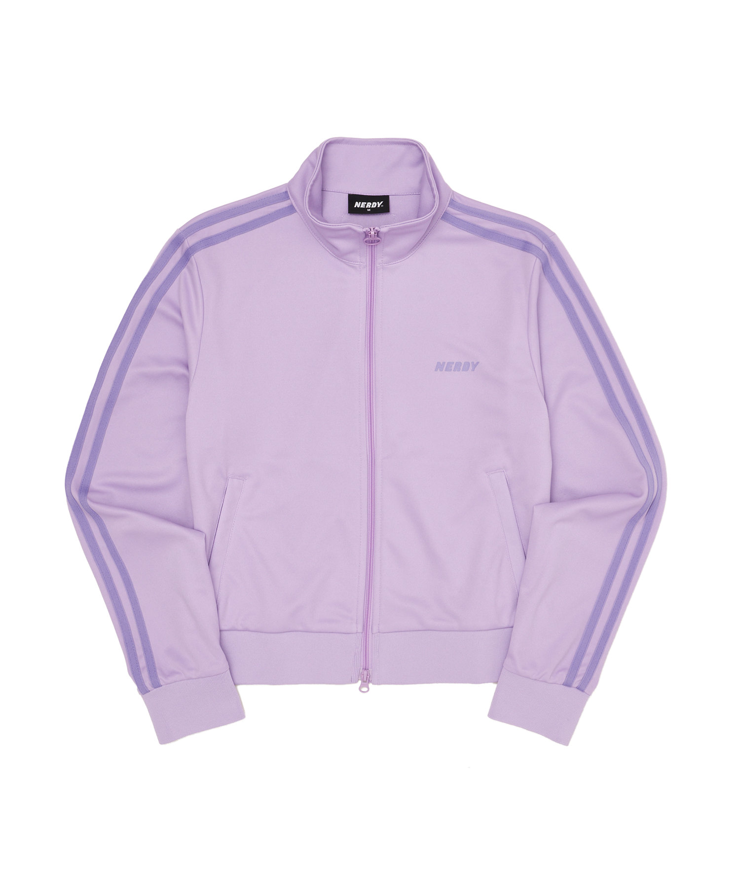 ☆NERDY☆ Women's Off Shoulder NY Track Top Purple MUSINSA | NERDY (22SS) Women's NY Track Top Light Purple