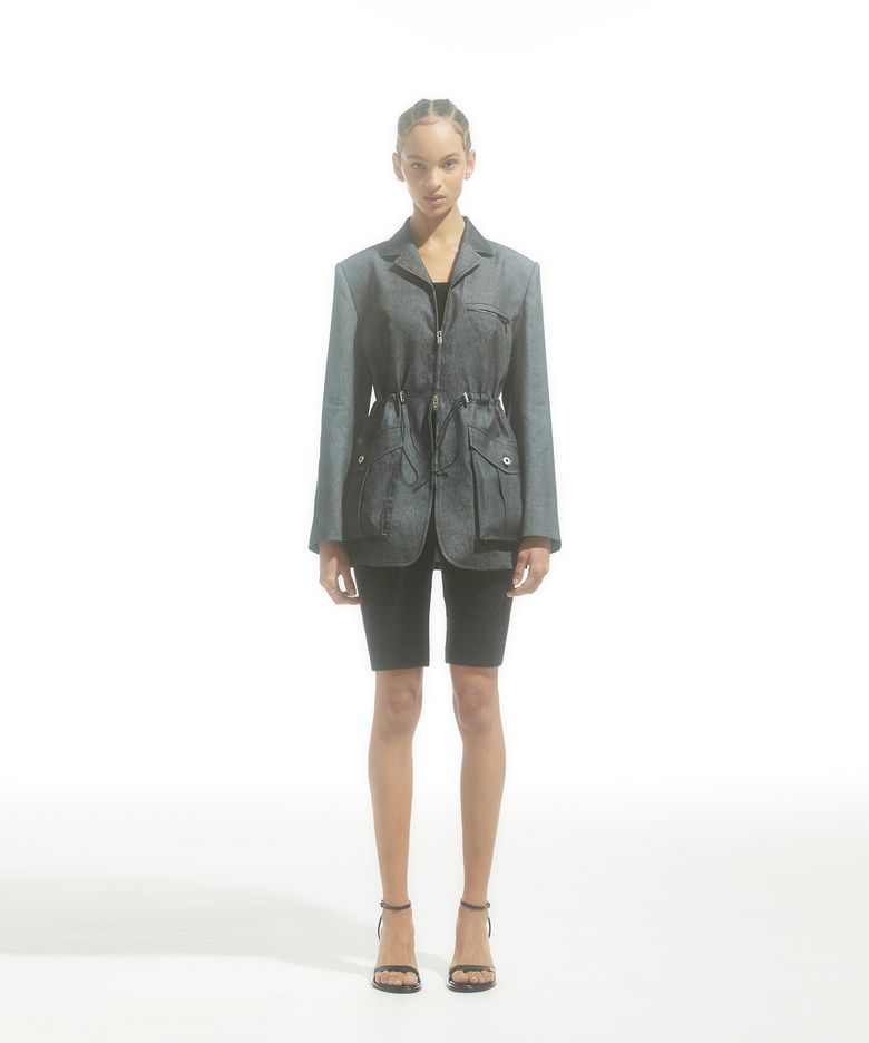 LINEN-BLEND DENIM JACKET_BLACK