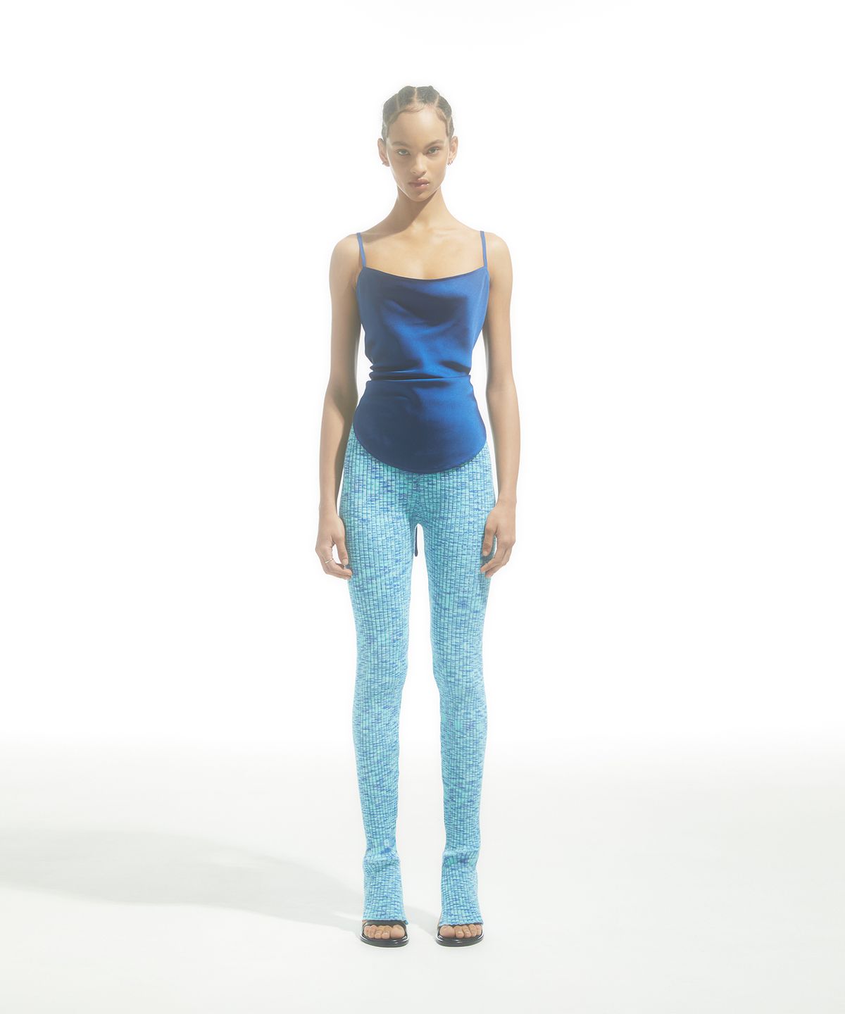 드레(DRAE) DRAPED-SATIN CAMI TOP_BLUE
