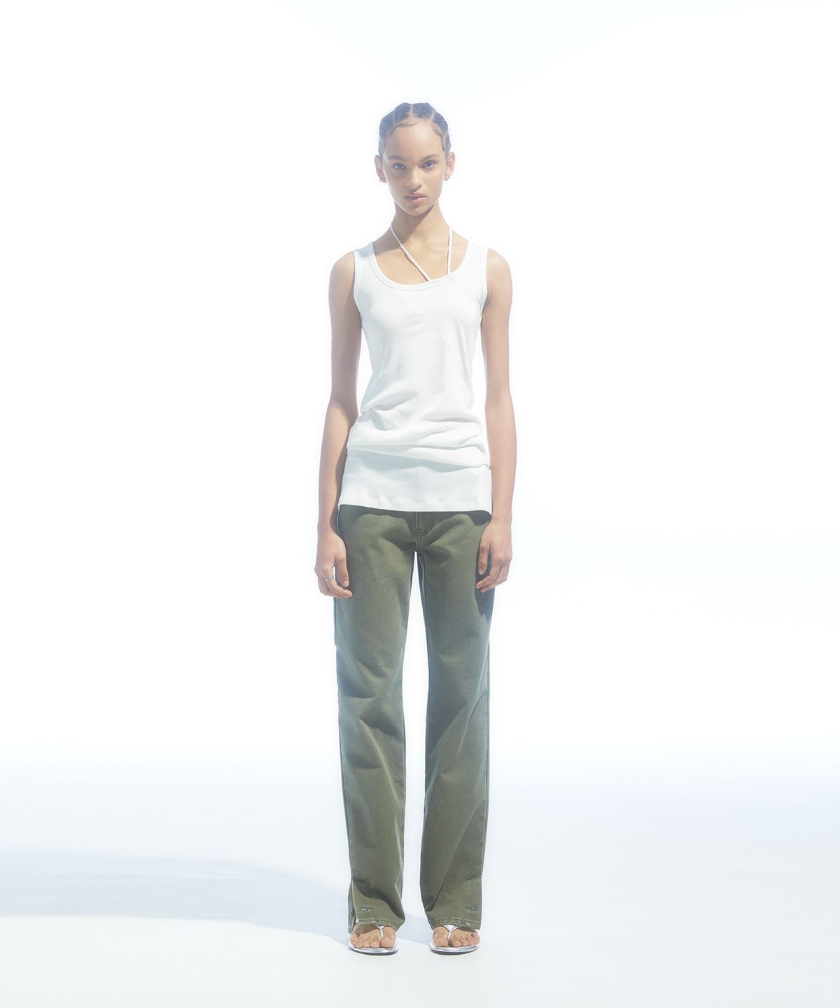 드레(DRAE) SCOOP-NECK JERSEY TANK TOP_WHITE