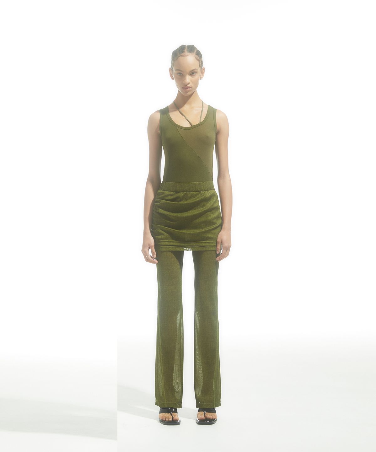 드레(DRAE) SCOOP-NECK JERSEY TANK TOP_KHAKI