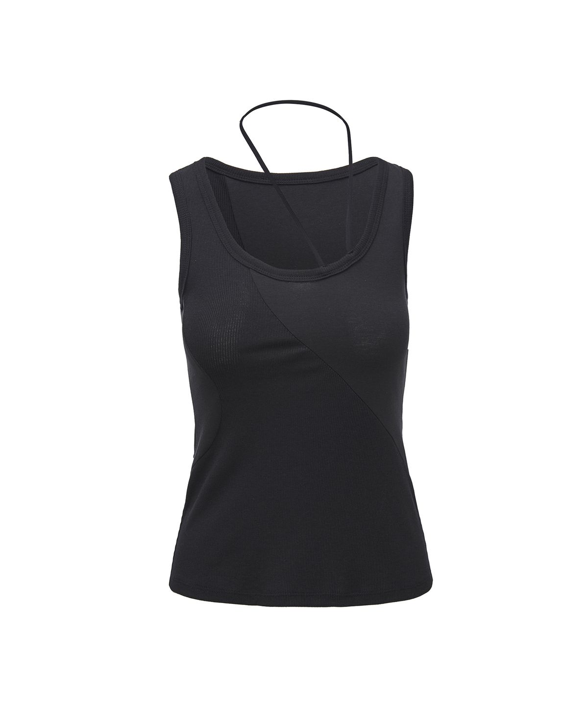 드레(DRAE) SCOOP-NECK JERSEY TANK TOP_BLACK