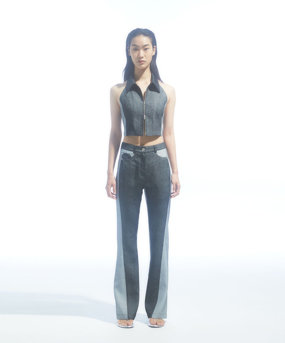 드레(DRAE) LINEN-BLEND DENIM PANTS_BLACK
