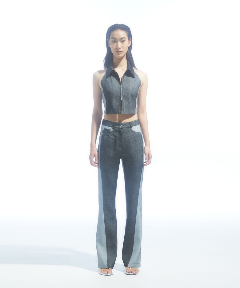 LINEN-BLEND DENIM PANTS_BLACK