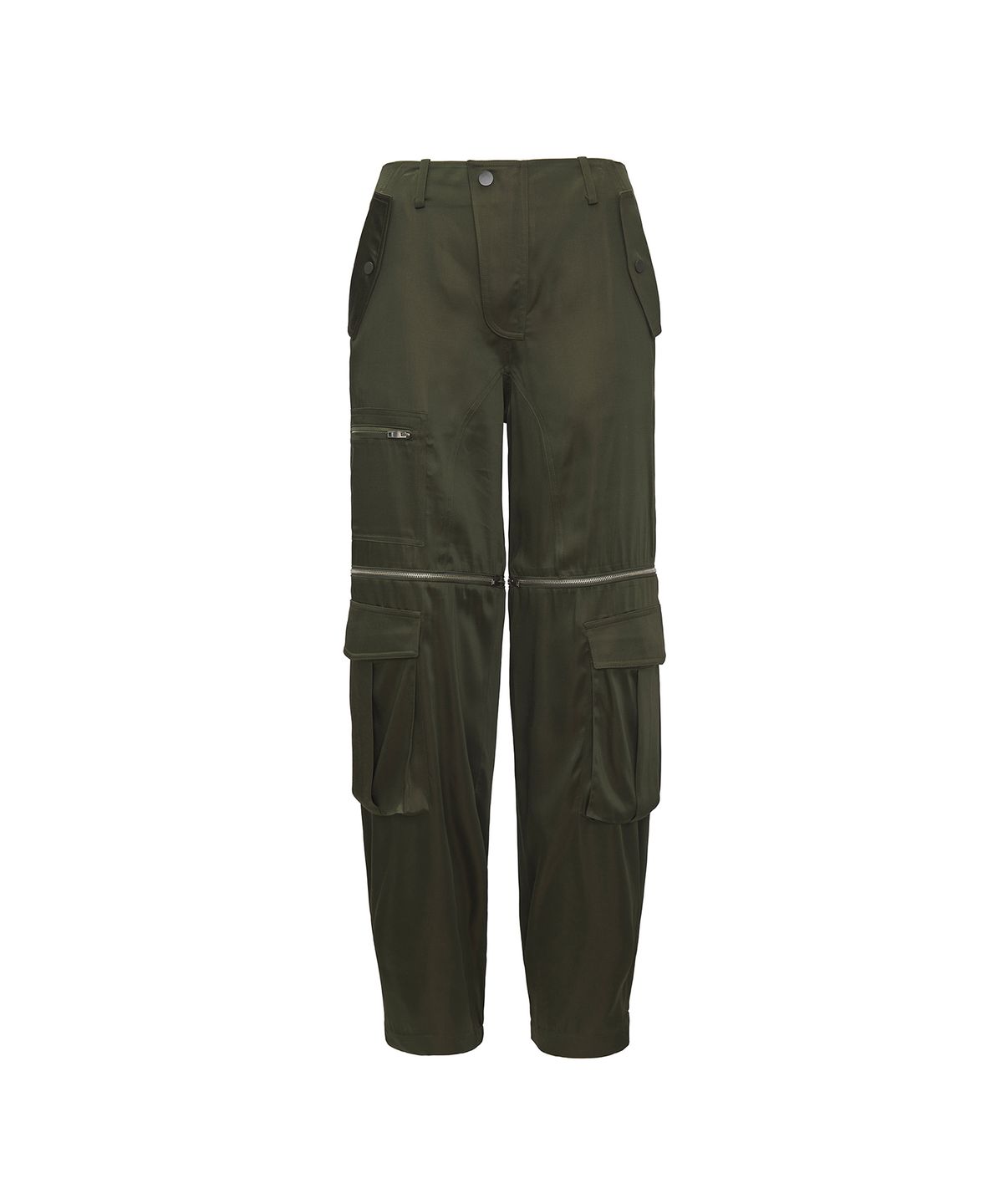 드레(DRAE) DETACHABLE AVIATOR SATIN PANTS_KHAKI