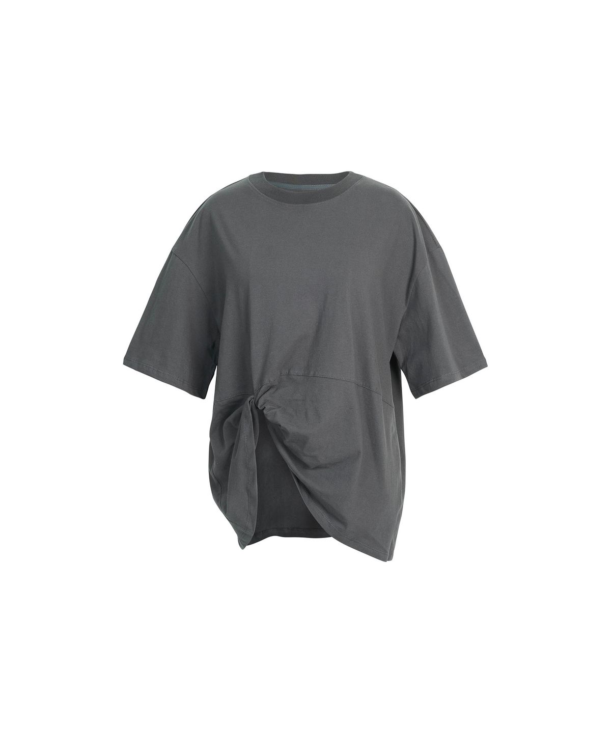 드레(DRAE) TWIST T-SHIRT_CHARCOAL
