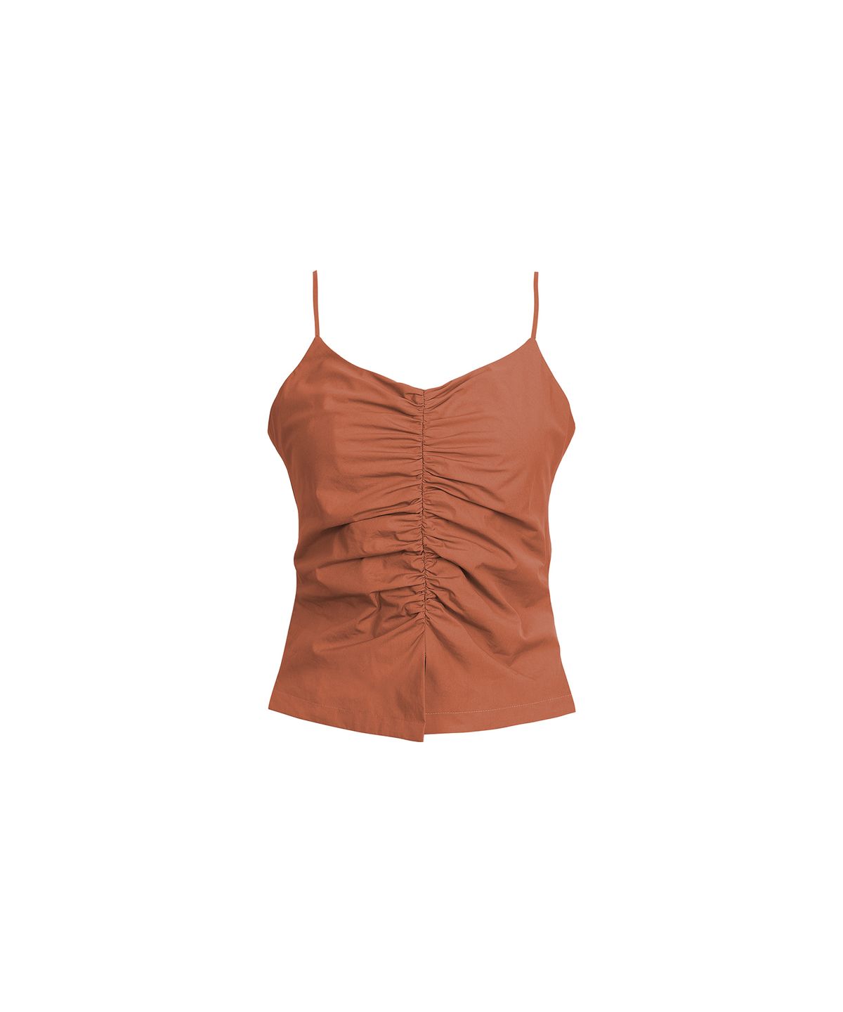 드레(DRAE) SHIRRING BACKLESS CAMISOLE TOP_ORANGE