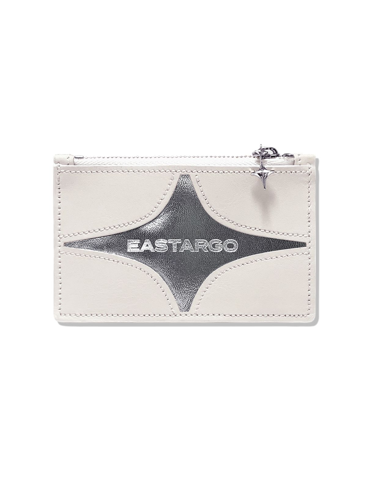 이스트아르고(EASTARGO) DOUBLE STING ZIPPER WALLET IVORY WHITE (SILVER)