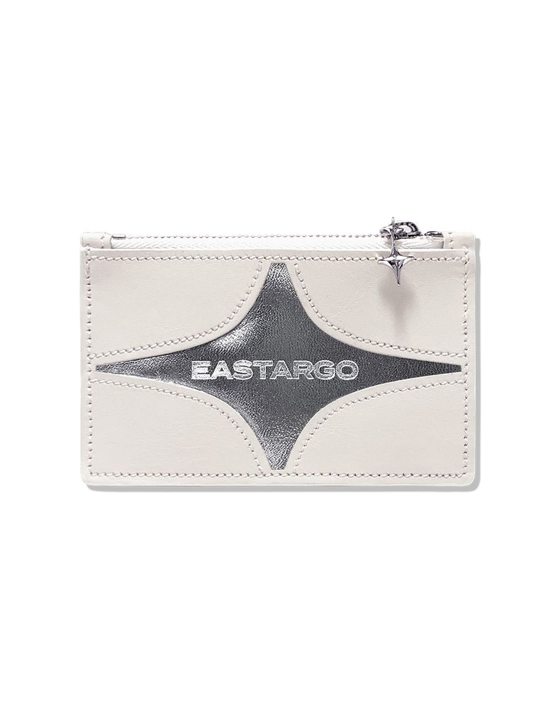 DOUBLE STING ZIPPER WALLET IVORY WHITE (SILVER)