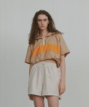 Comfy Vacation Anorak Zip-Up (Orange Line)