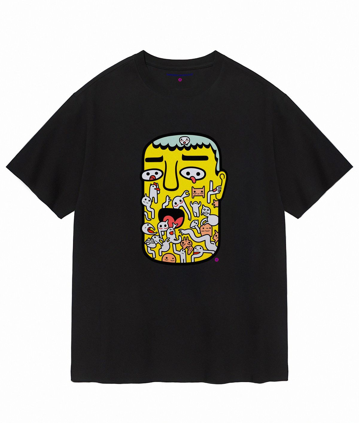 한량 컬렉티브(HANRYANG COLLECTIVE) HR® 0025 big face short sleeved tshirt black 반팔티