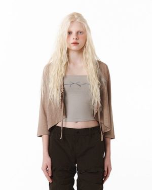 리넨 루즈 가디건 (브라운)