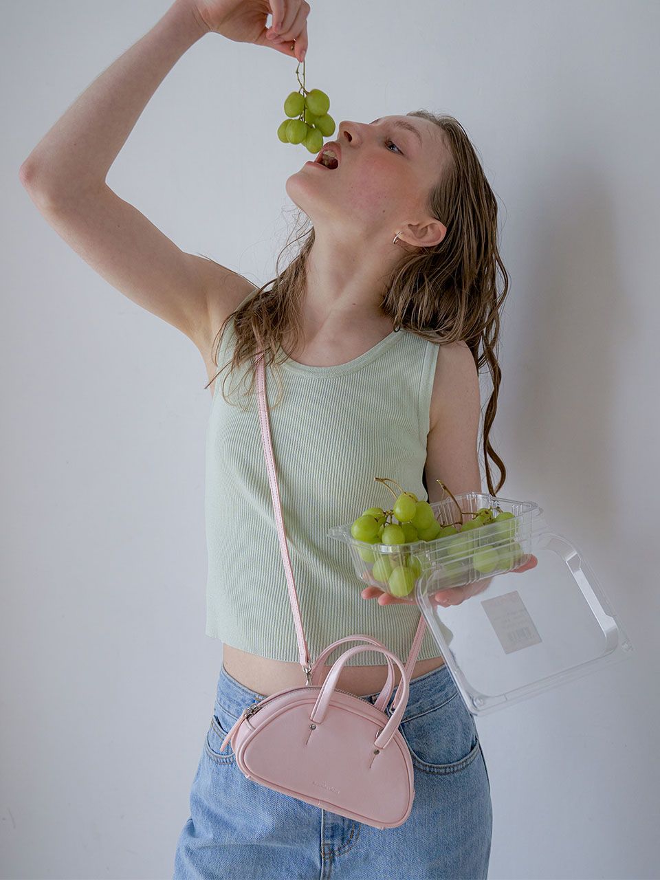 MUSINSA | SOMEWHEREBUTTER mini baguette bag - light pink