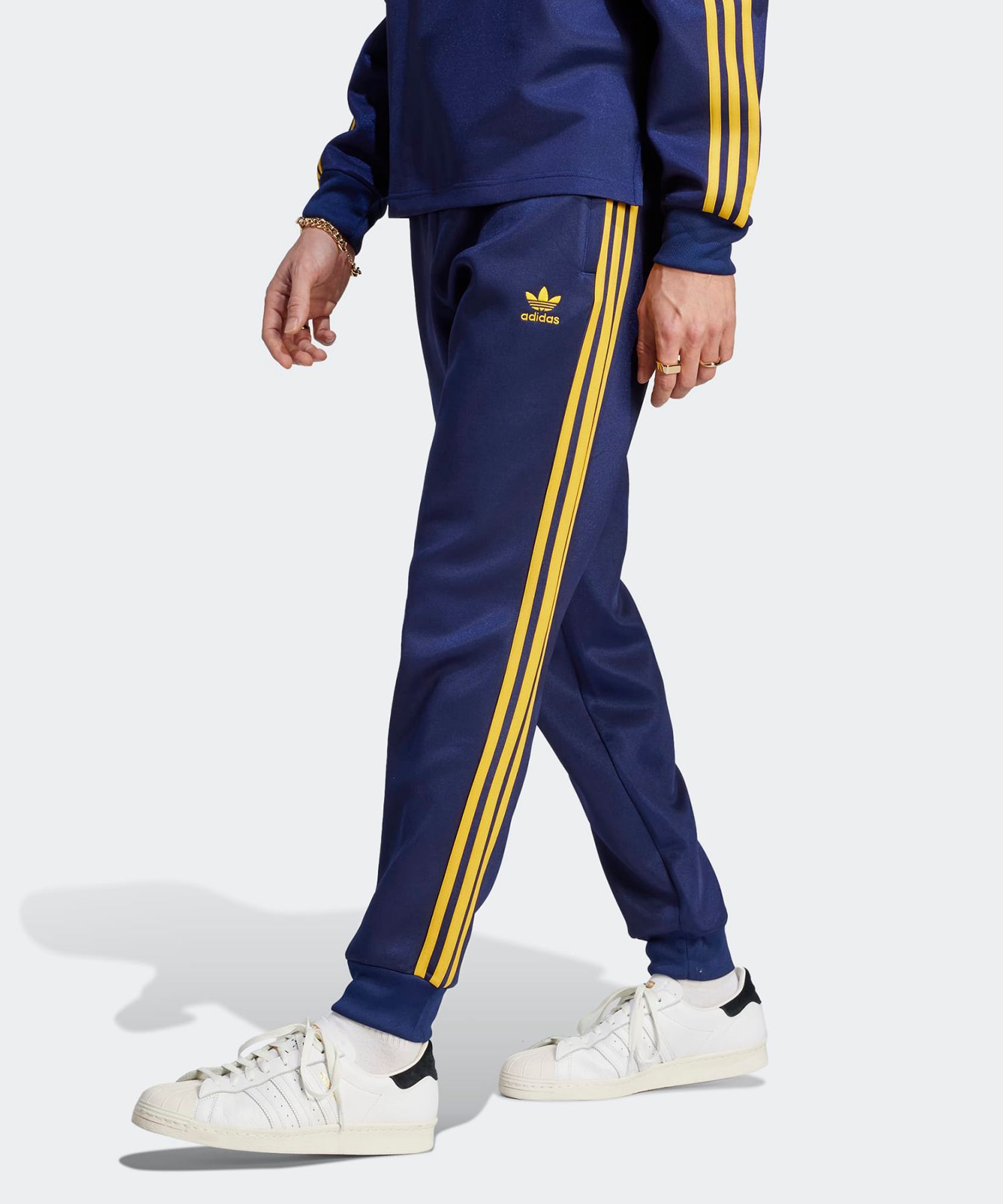 아디다스(ADIDAS) 클래식 SST 트랙 팬츠 - 네이비:옐로우 / IJ6998