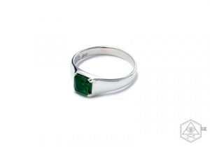 [Bs-377] 925실버 그린 큐빅 애끼반지