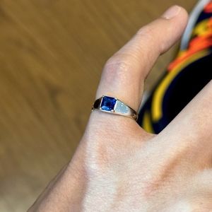 [Bs-378] 925실버 블루 큐빅 애끼반지