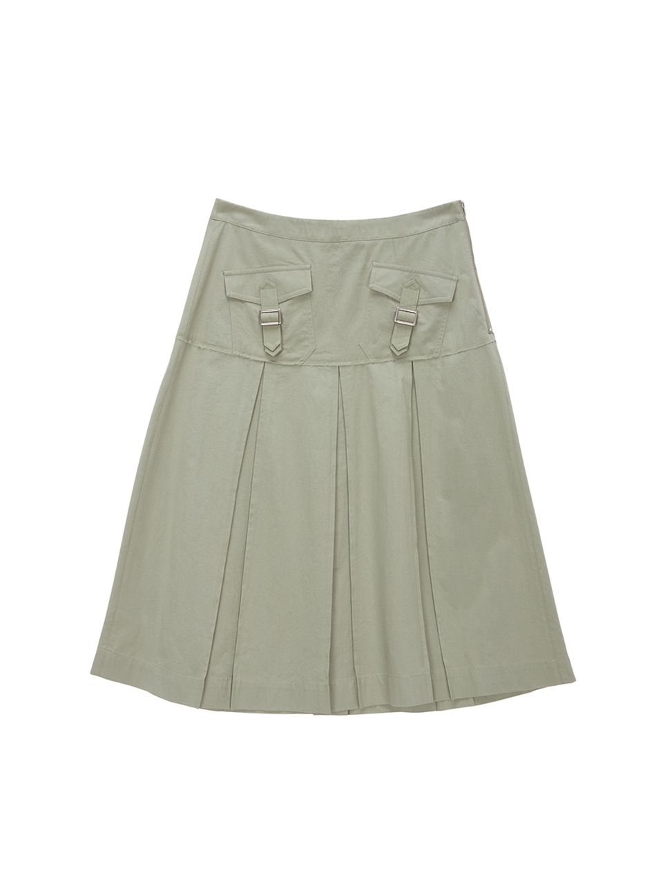 スカート [MATINKIM]a line pleats belted skirt in light khaki A LINE PLEATS BELTED SKIRT IN LIGHT KHAKI – Matin Kim