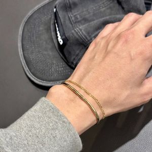 [Bs-383] 925실버 체인팔찌 (gold plating)