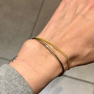 [Bs-384] 925실버 체인팔찌 (gold plating)