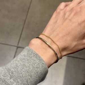 [Bs-385] 925실버 원형 체인팔찌 (gold plating)