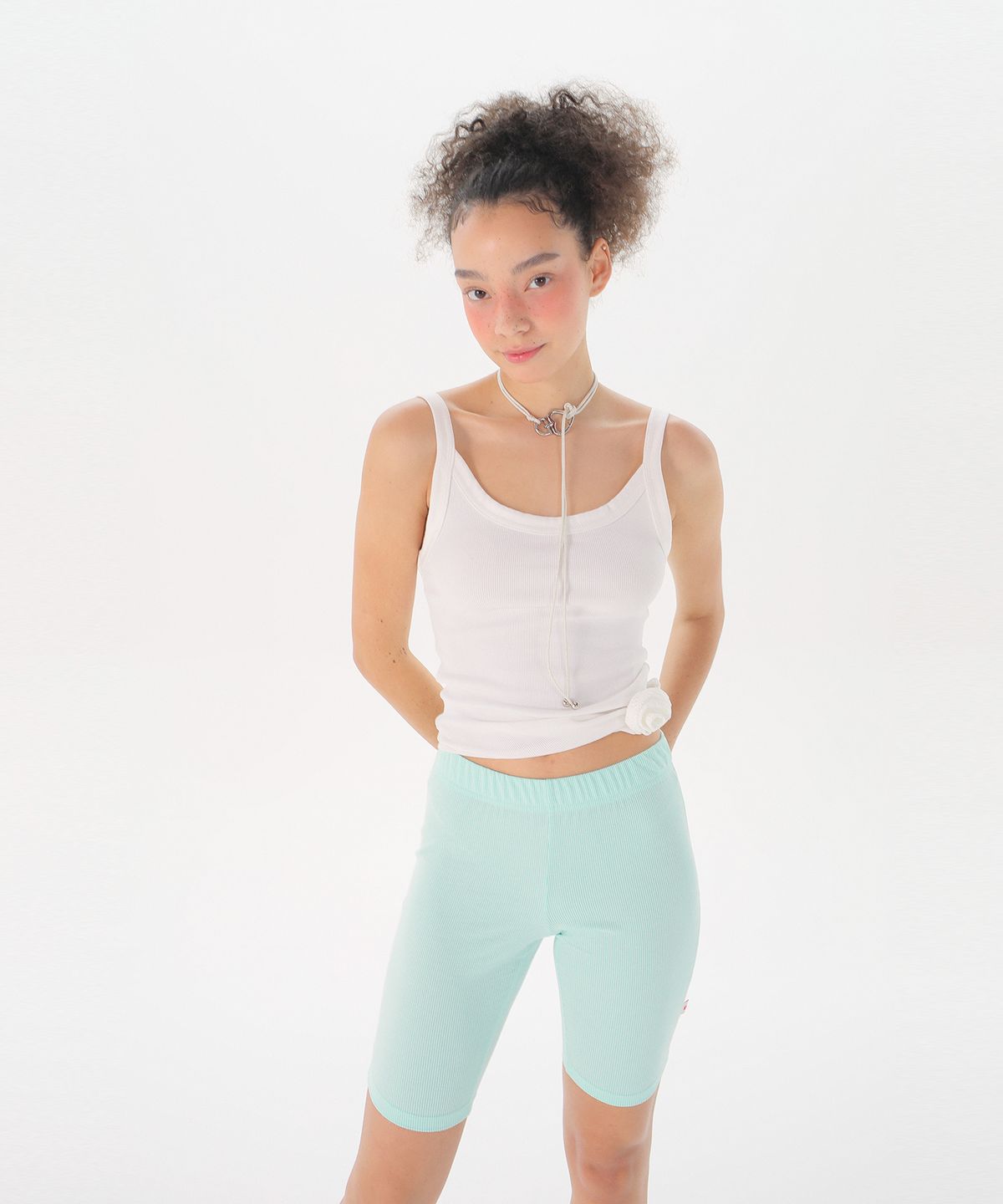 준준스페이스(JUNEJUNE SPACE) Stripe Leggings_Green(스트라이프 레깅스_그린)