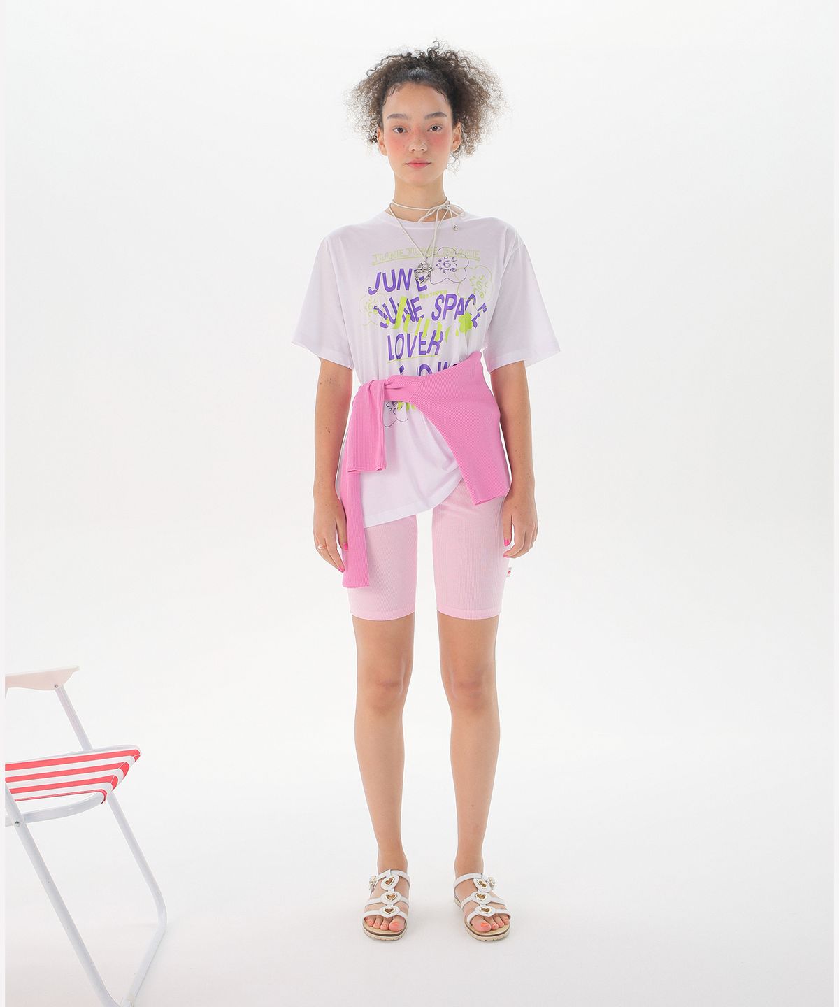 준준스페이스(JUNEJUNE SPACE) Stripe Leggings_Pink (스트라이프 레깅스_핑크)