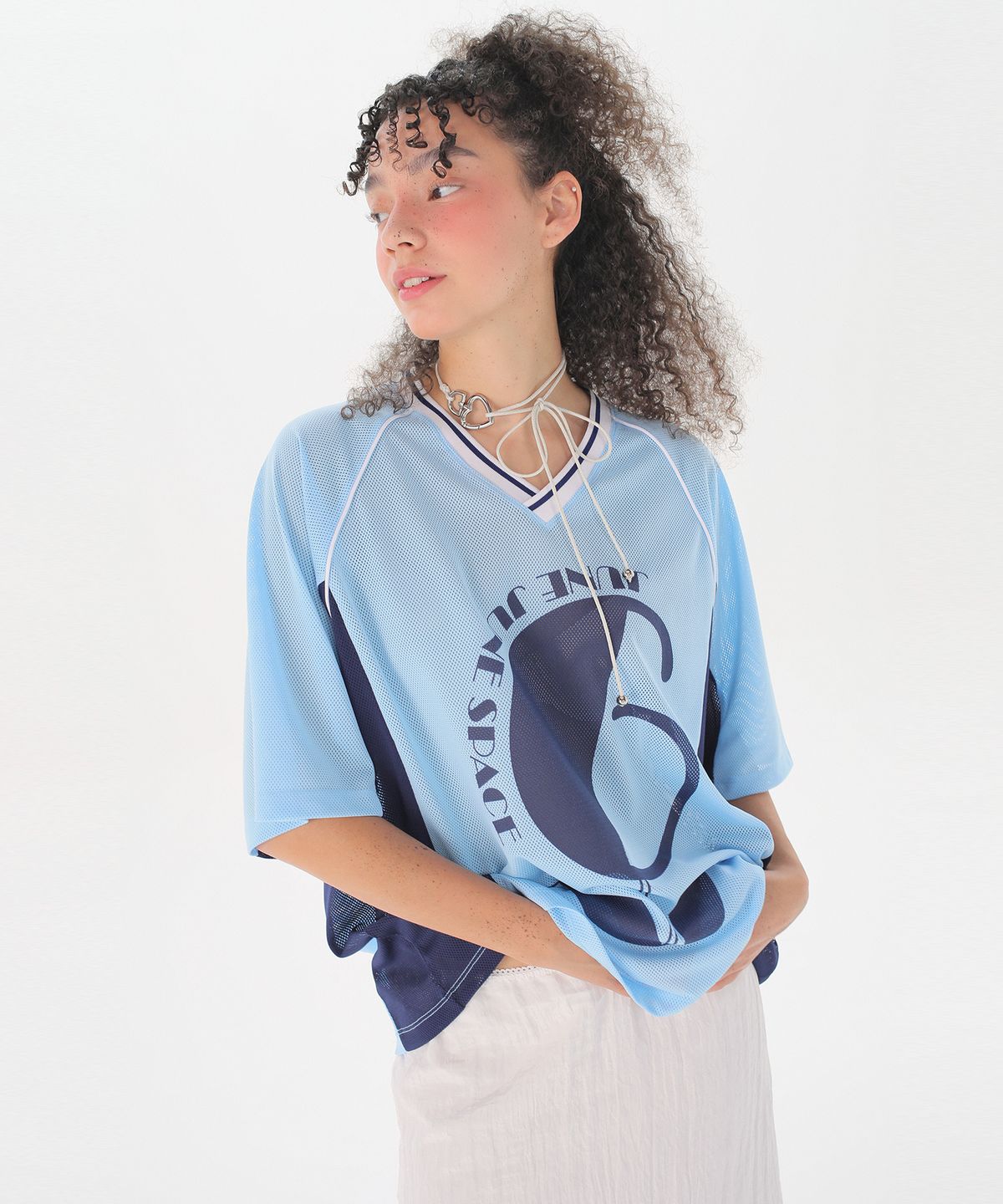 준준스페이스(JUNEJUNE SPACE) Uniform Boxy T-shirts_Light Blue