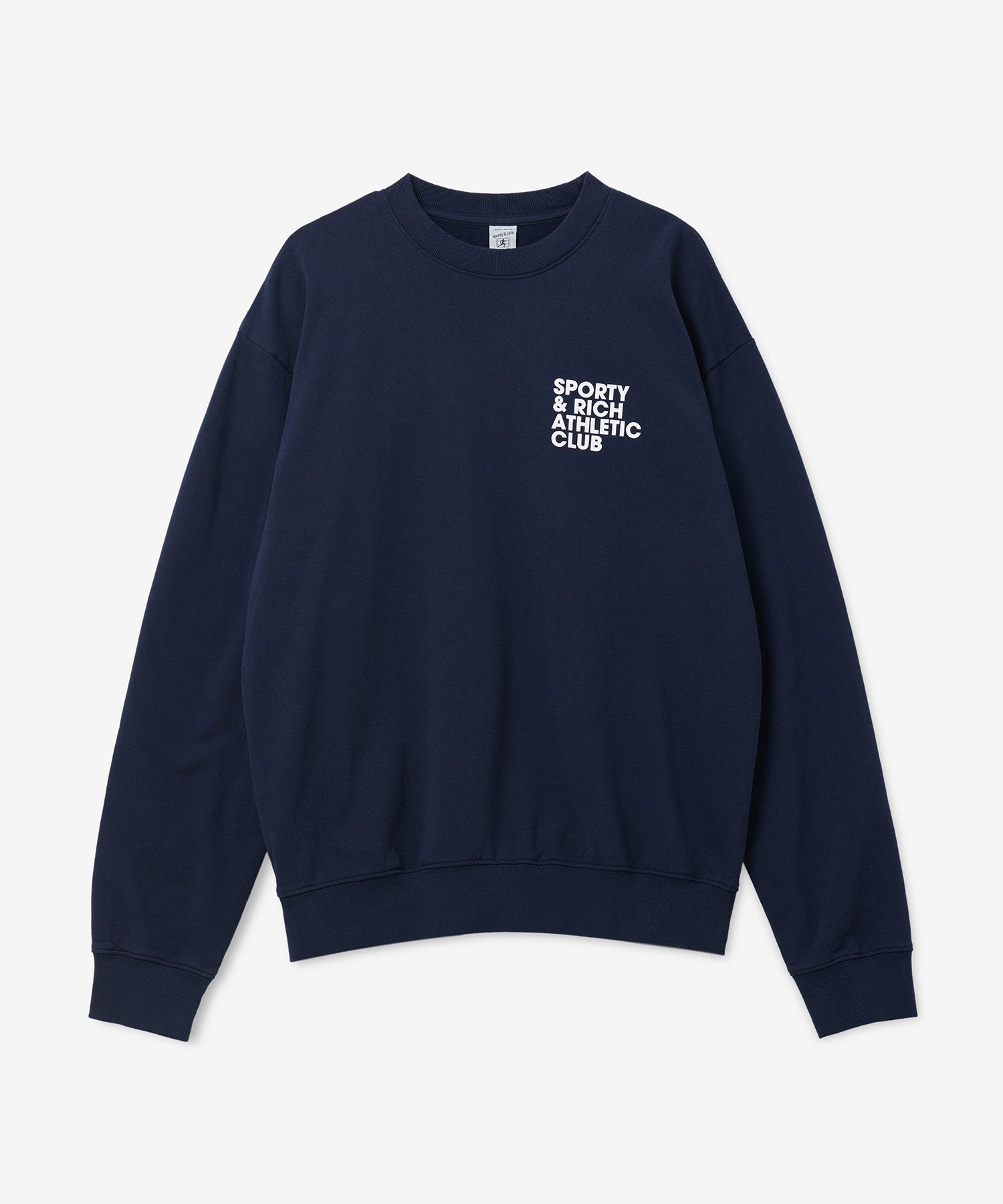スウェット・トレーナー Sporty & Rich Logo Graphic Print Man to Man Navy CR833NA CR8 Running Man Crewneck - Navy/White – Sporty & Rich