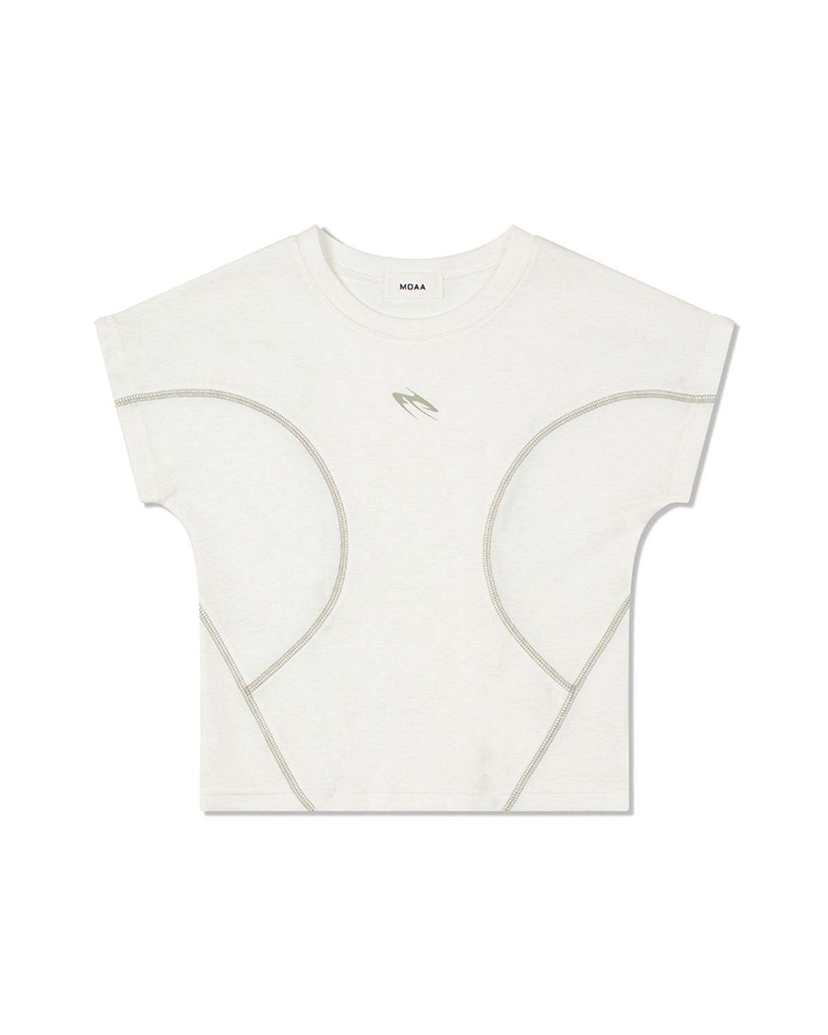 모아(MOAA) 니들워크 크롭 숏 슬리브 (WHITE)