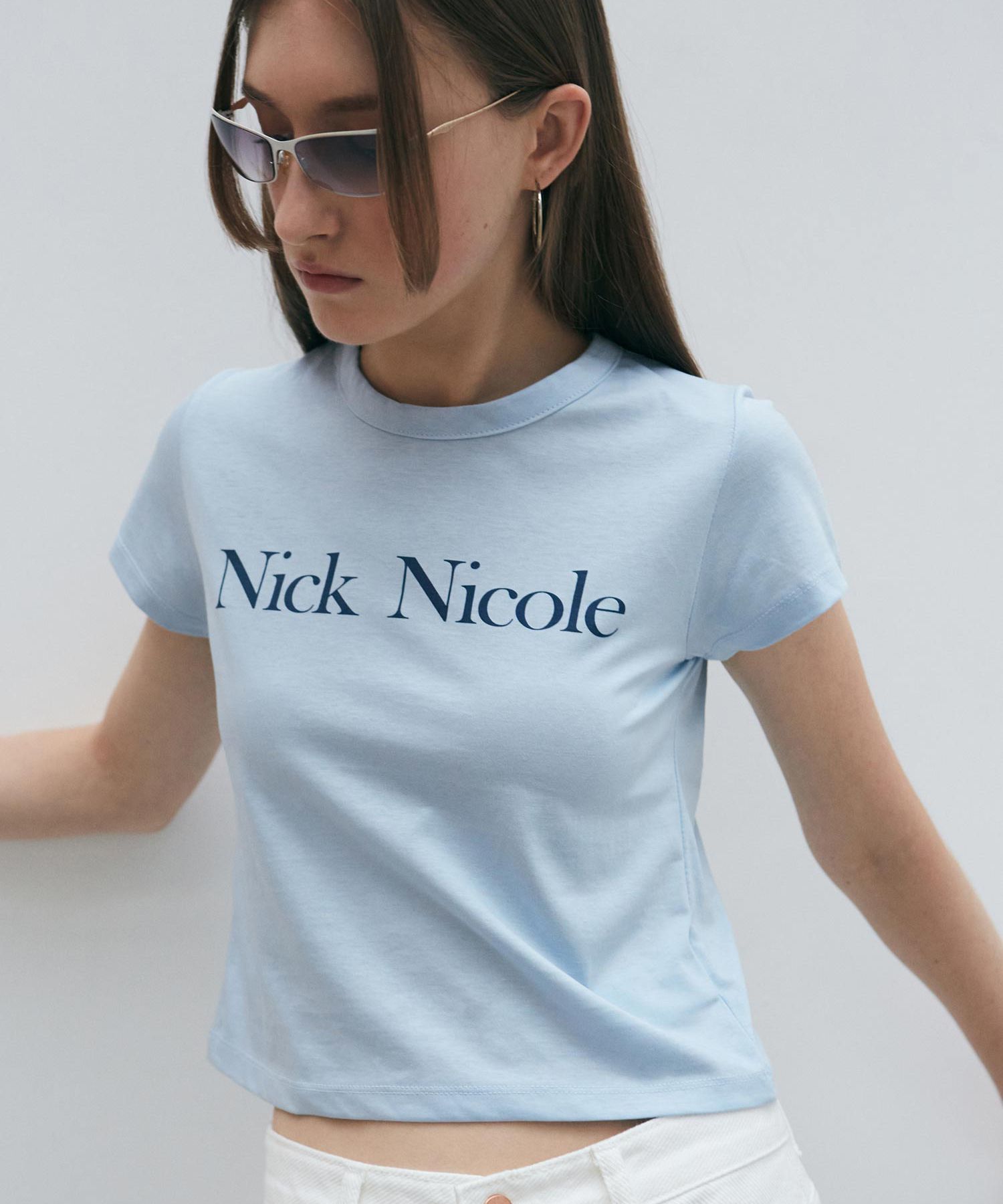 ★NICK&NICOLE★NICOLE EMBROIDERY CROP TEE★送料・関税込★ ☆NICK&NICOLE☆NICOLE PINTUCK CROP TEE☆送料・関税込