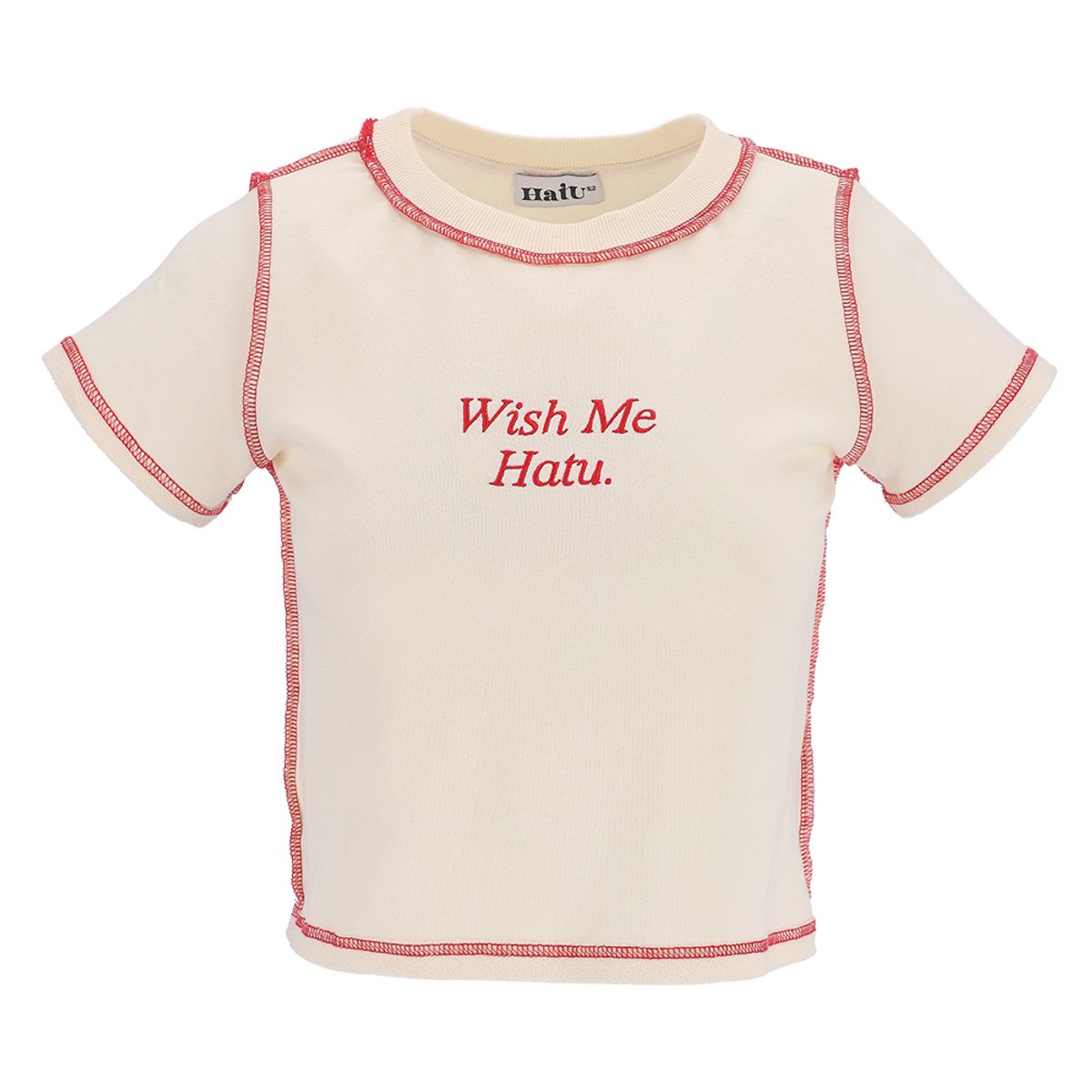 하투(HATU) WISH ME HATU CROPPED TEE IVORY