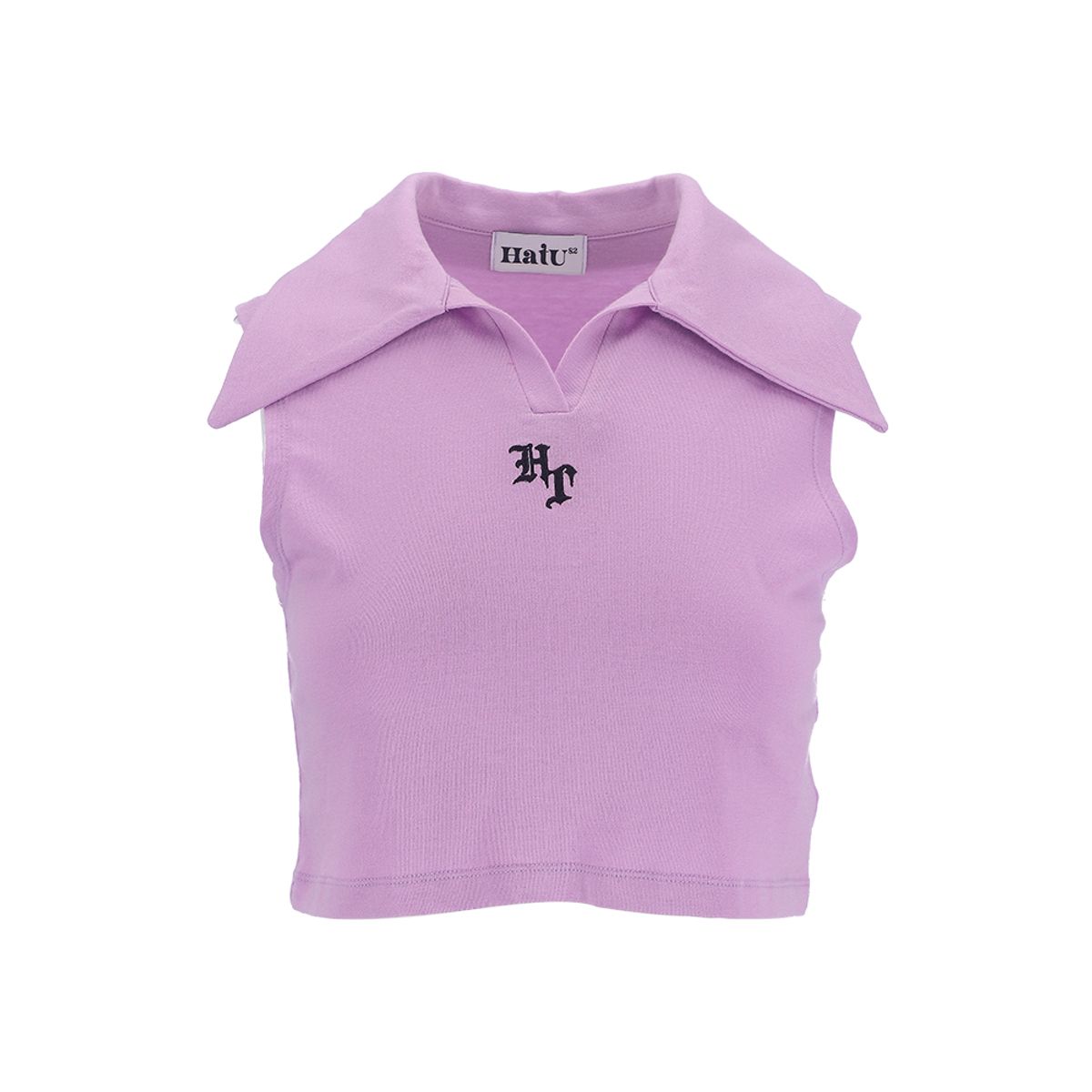 하투(HATU) CROPPED HT LOGO COLLAR TOP PURPLE