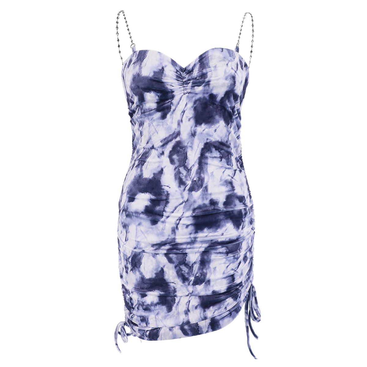 하투(HATU) VELVET HEART CHAINED DRESS NAVY