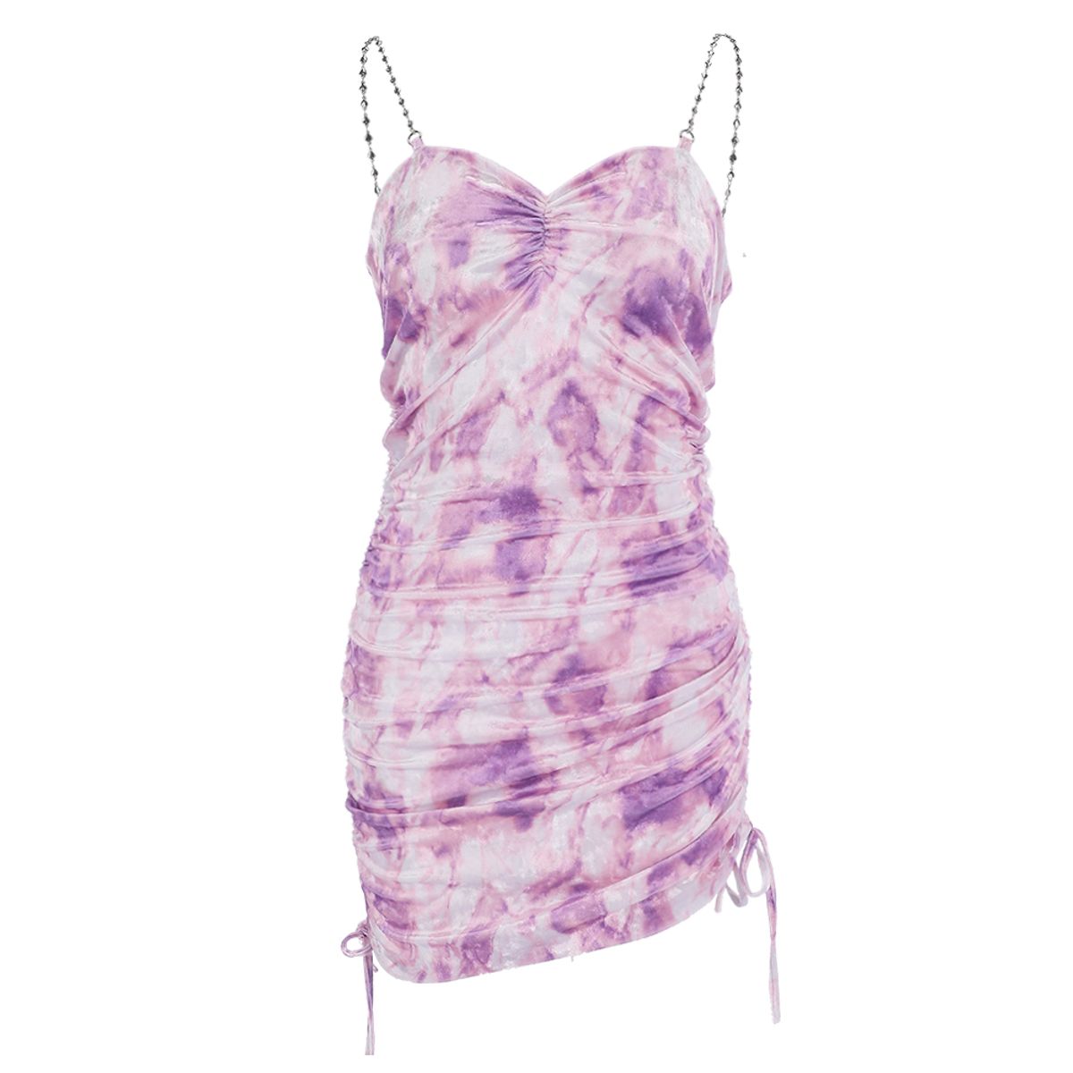 하투(HATU) VELVET HEART CHAINED DRESS PURPLE
