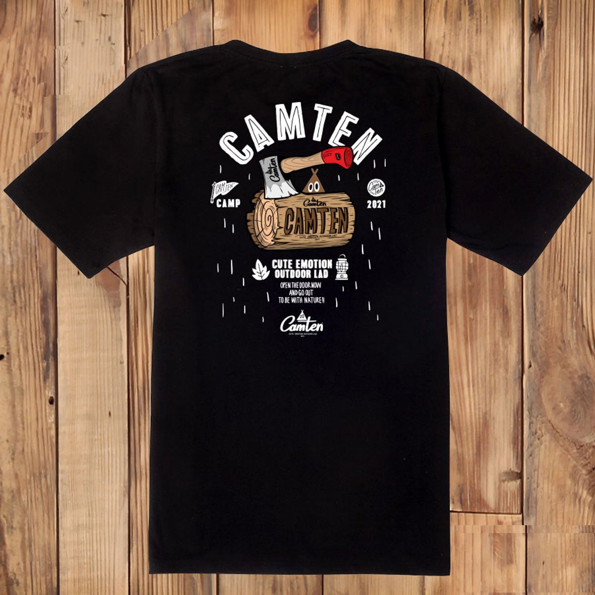 돌돌(DOLDOL) Camten-tshirts-03 감성 캠핑 브랜드 캠텐 캐릭터 그래픽 티셔츠 반팔티