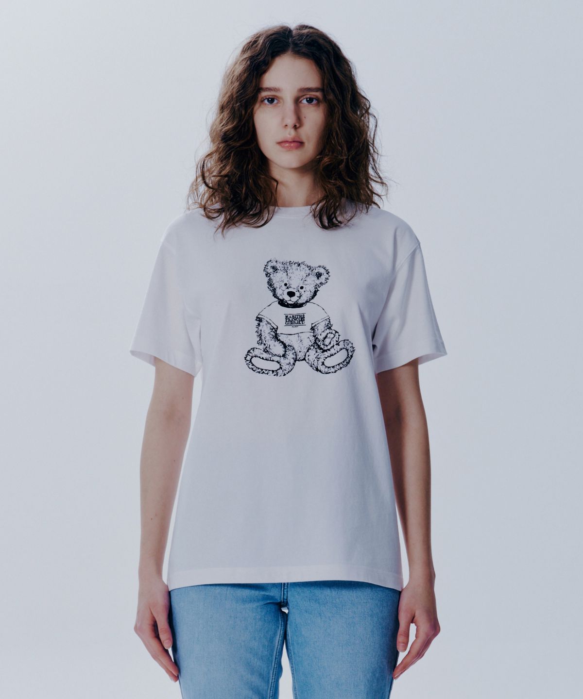 마리떼 프랑소와 저버(MARITHÉ + FRANҪOIS GIRBAUD) DOODLE BEAR TEE white/black