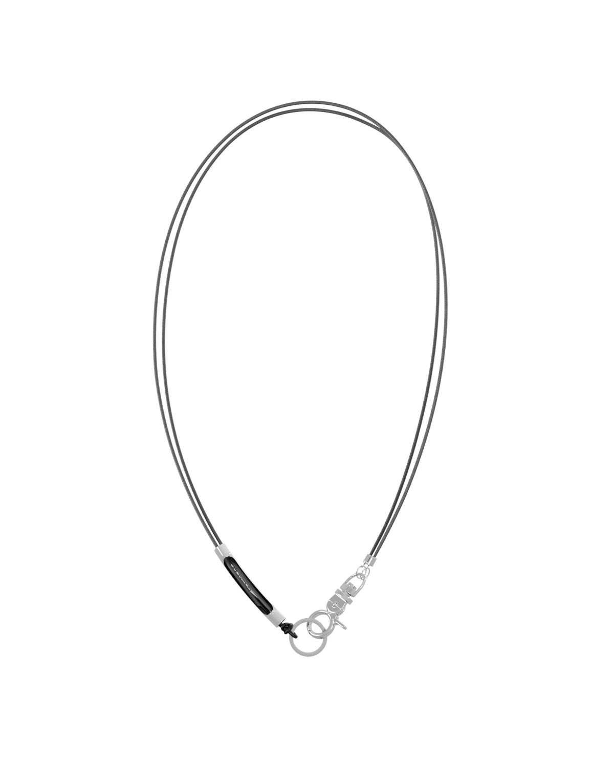 SAGEGASAGE☆Tiny 3way Leather Necklace MUSINSA公式 | SAGEGASAGE Tiny 3way Leather Necklace - Metal Gray