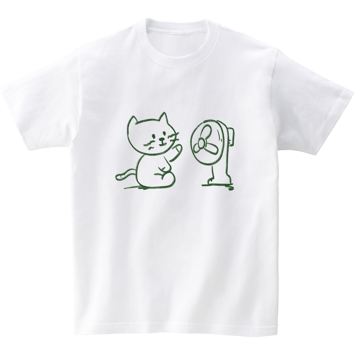 어썸어스(AWESOMEUS) (23SS)SMILE CAT AND FAN 반팔 티셔츠 화이트