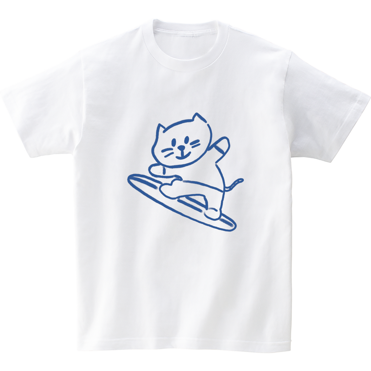 어썸어스(AWESOMEUS) (23SS)SMILE CAT SURFING BLUE 반팔 티셔츠 화이트