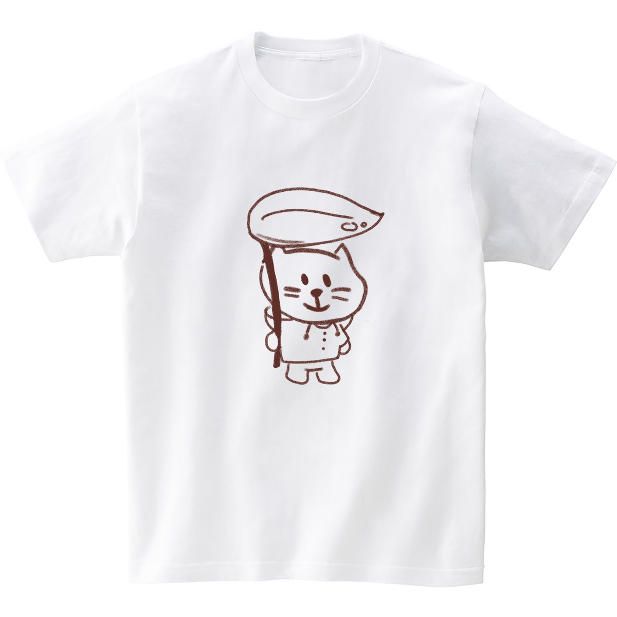 어썸어스(AWESOMEUS) (23SS)SMILE CAT WITH A LEAF UMBRELLA 반팔 티셔츠 화이트
