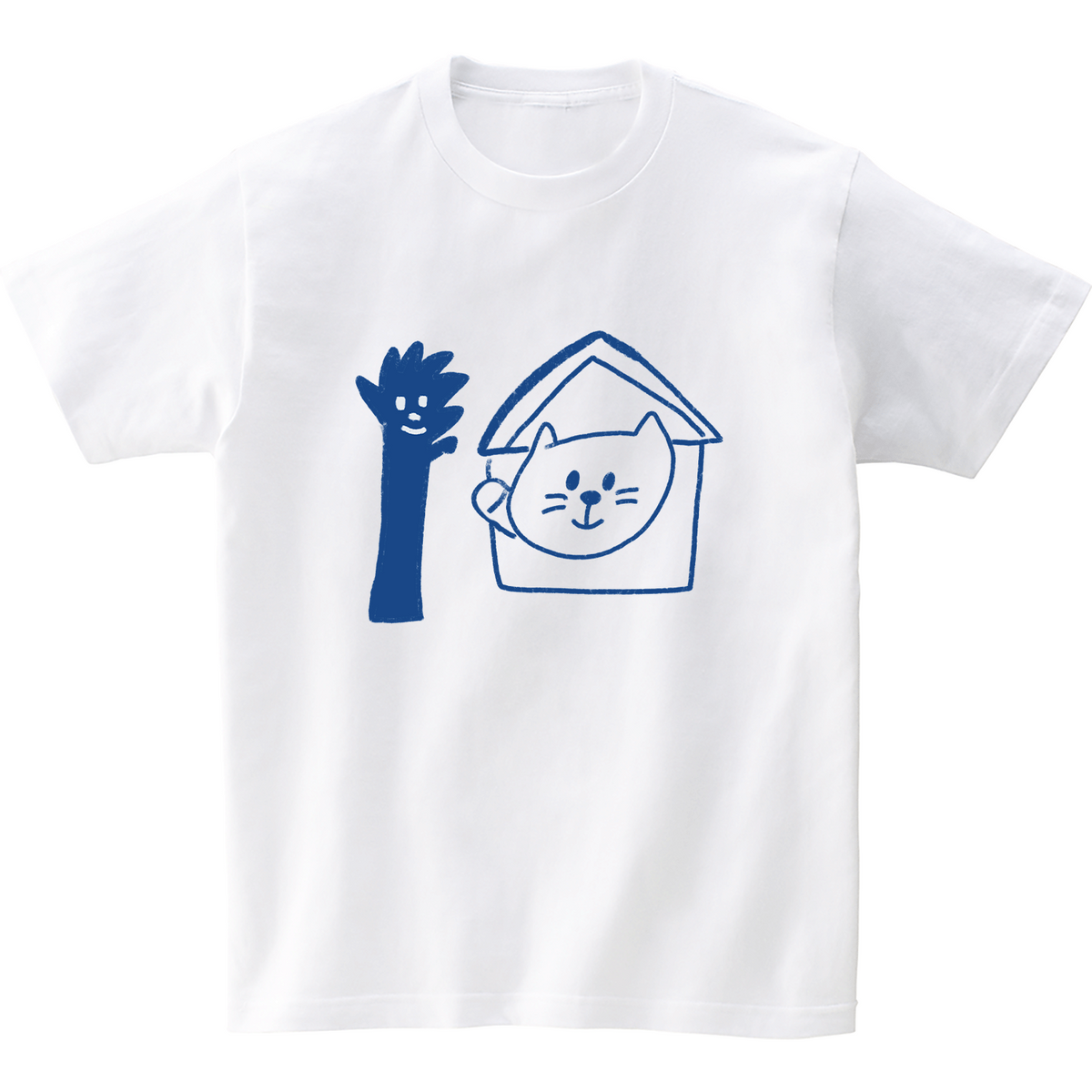 어썸어스(AWESOMEUS) (23SS)SMILE CAT IN THE HOUSE 반팔 티셔츠 화이트