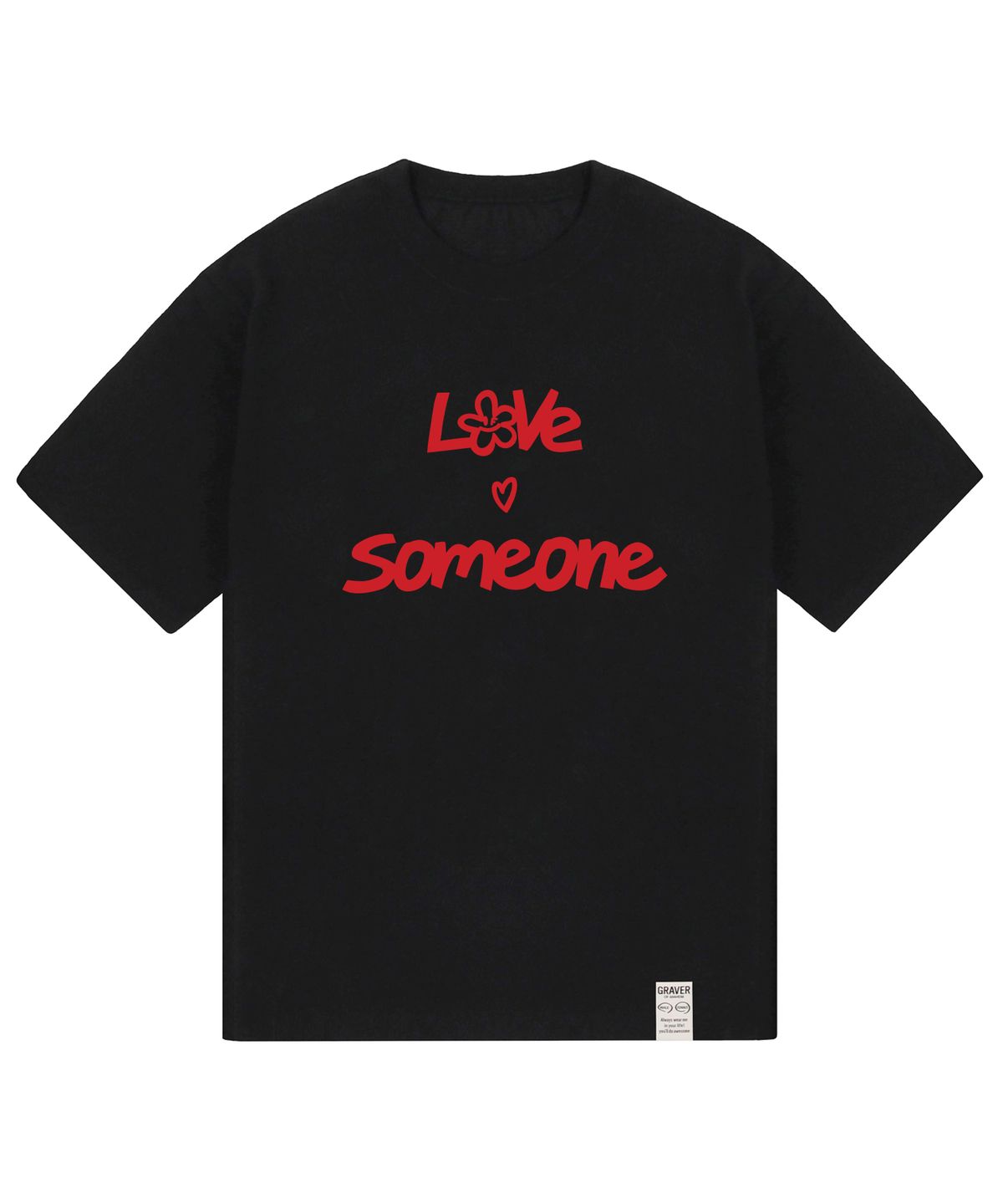 그레이버(GRAVER) [UNISEX]LOVE SOMEONE 반팔티_블랙/레드 로고