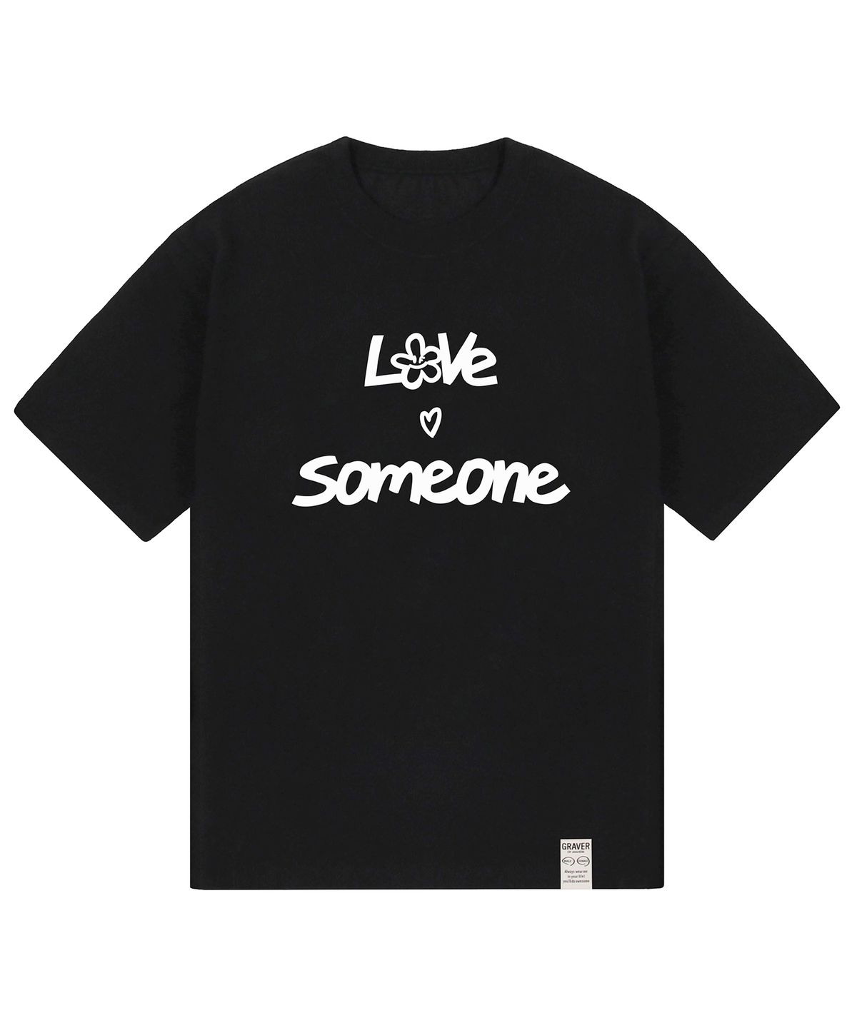 그레이버(GRAVER) [UNISEX]LOVE SOMEONE 반팔티_블랙/화이트 로고