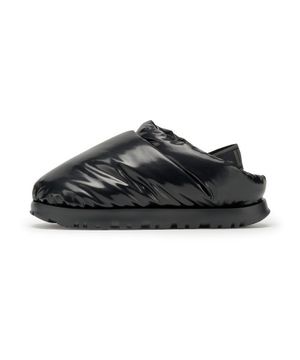 [WOMEN] 샤이니 로고 스트랩 슬라이드 / 1146092BLK